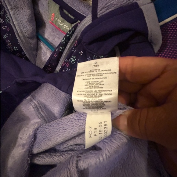 Free CountryGirls👧🏻Full-ZipLongSleeve Floral🌸PrintedHooded Jacket🧥Sz L (7/8) - Picture 5 of 6